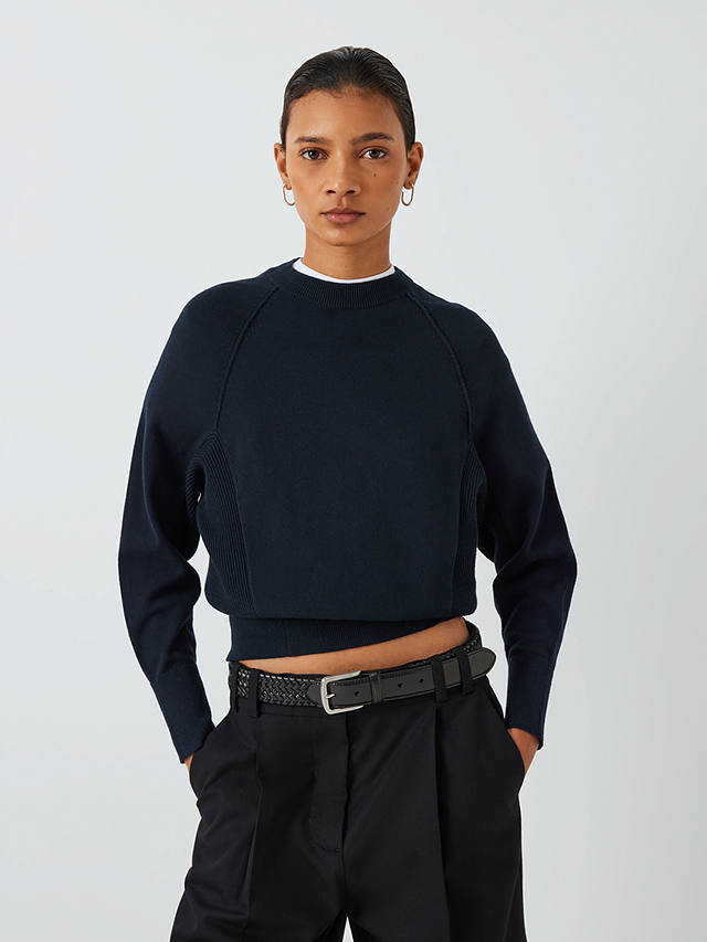 John Lewis Cotton Knitted Sweater, Navy