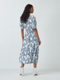 John Lewis Shirred Floral Midi Dress