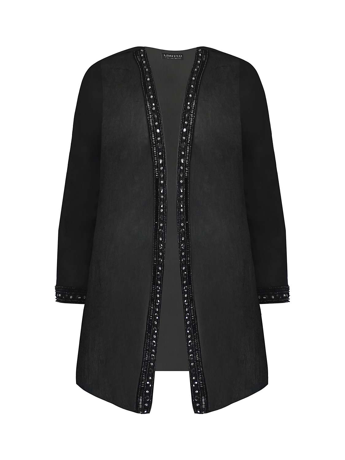 Buy Live Unlimited Curve Embellished Chiffon Jacket, Black Online at johnlewis.com