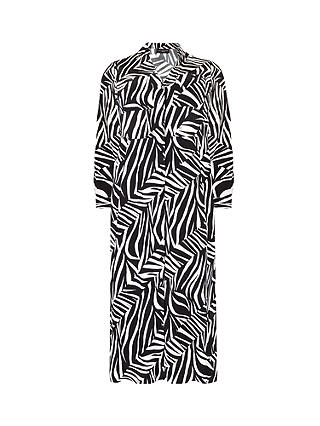 Live Unlimited Curve Stone Linear Print Maxi Shirt Dress, Natural/Black