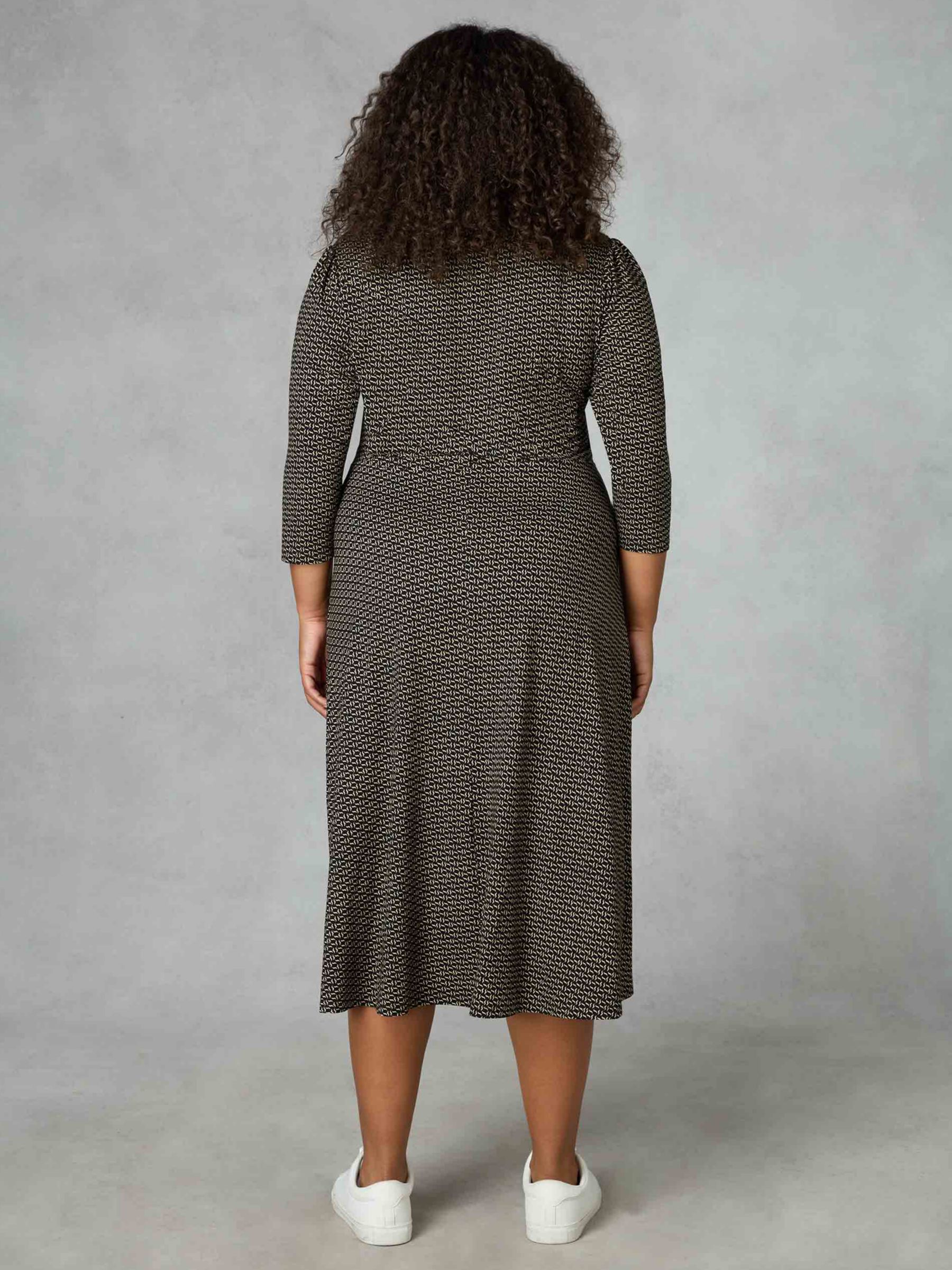Buy Live Unlimited Curve Geo Print Jersey Empire Seam Dress, Black/Stone Online at johnlewis.com