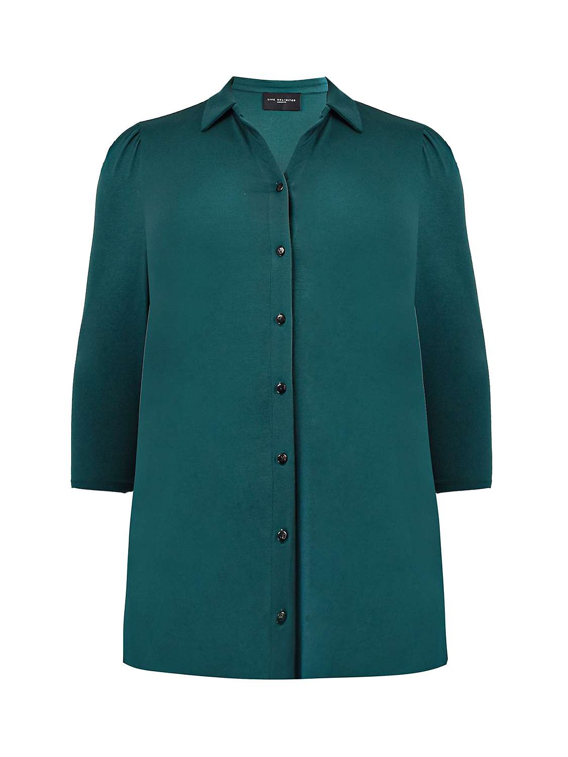 Buy Live Unlimited Curve Jersey 3/4 Sleeve Shirt, Green Online at johnlewis.com