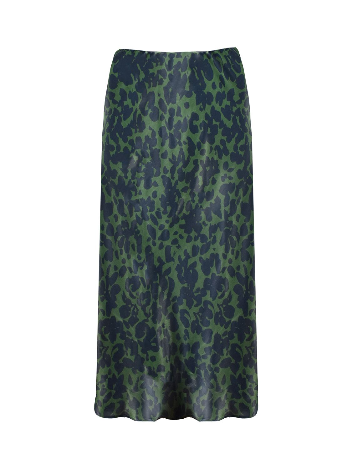Buy Live Unlimited Curve Abstract Floral Print Midi Skirt, Khaki Online at johnlewis.com