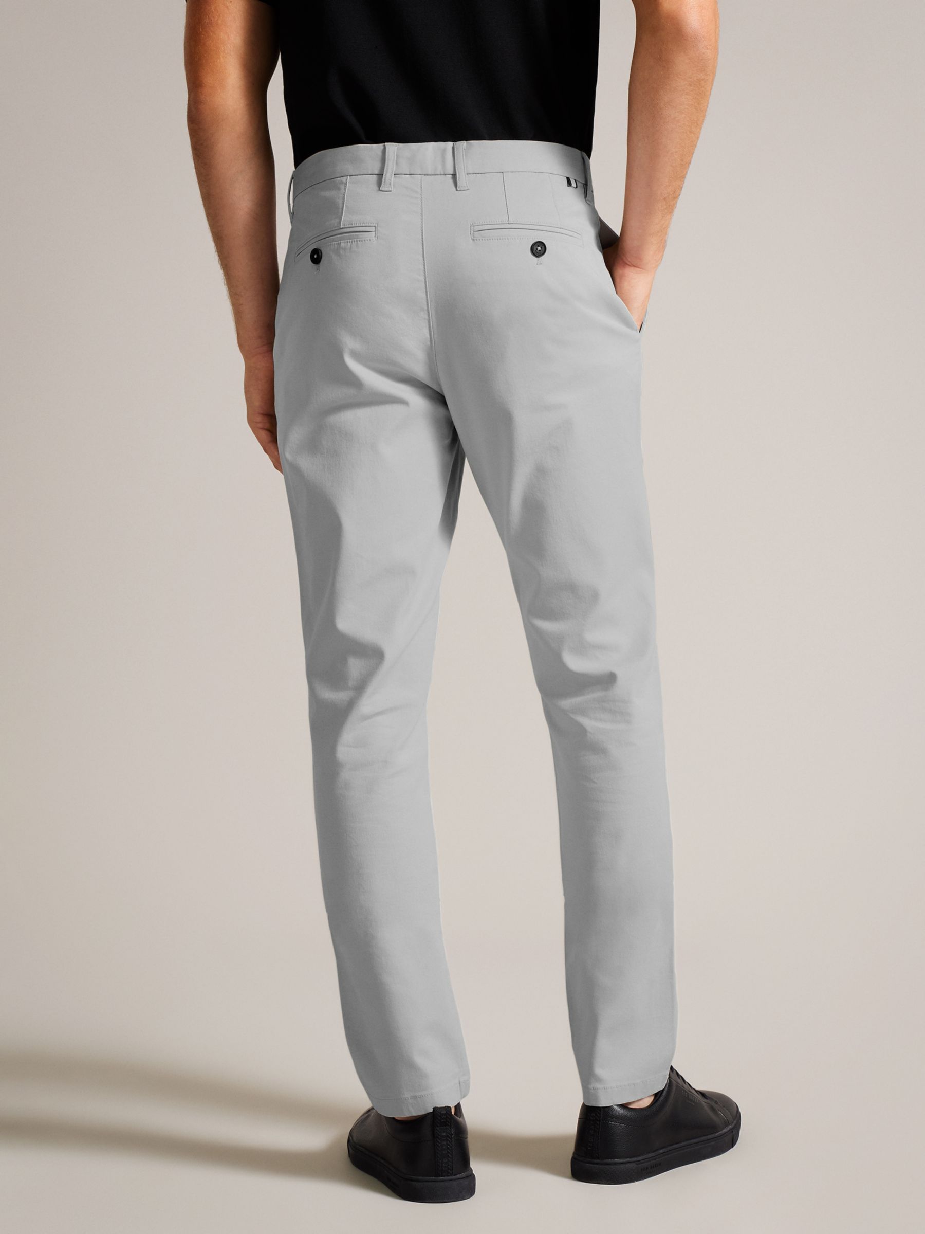 Ted Baker Haydae Slim Fit Textured Chinos, Grey Light, 28R