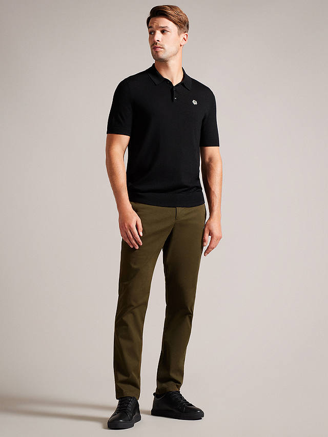 Ted Baker Haydae Slim Fit Textured Chinos, Green Khaki