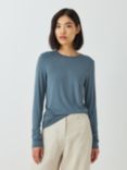 John Lewis Long Sleeve Slim Fit Top, Blue Mirage