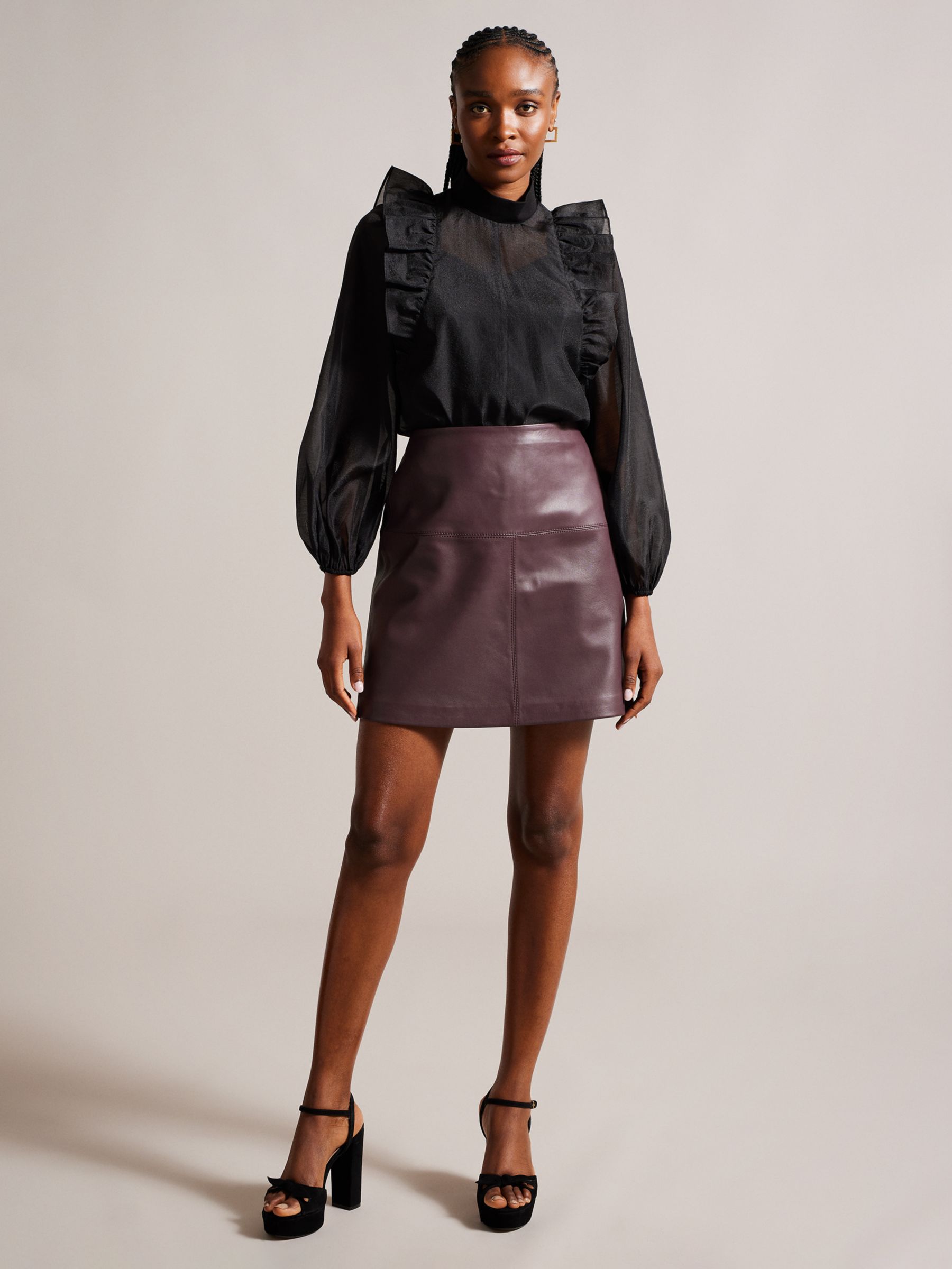 Buy Ted Baker Valiat A-Line Leather Mini Skirt from the Next UK