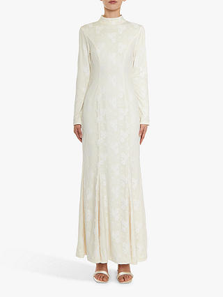True Decadence Serenity Lace High Neck Maxi Dress, White at John Lewis ...