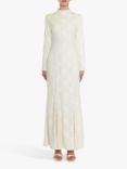 True Decadence Serenity Lace High Neck Maxi Dress, White