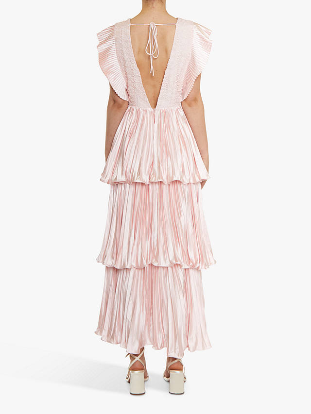 True Decadence Beatrice Tiered Maxi Dress, Pink at John Lewis & Partners