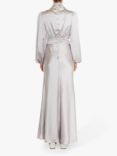 True Decadence Sutton High Cowl Neck Satin Maxi Dress, Silver