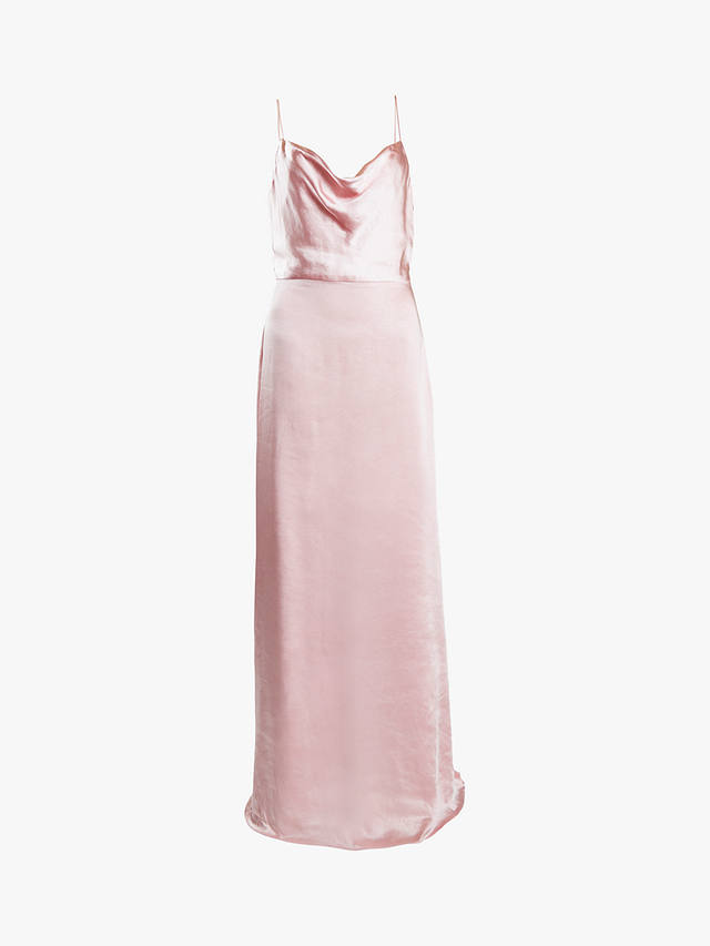 True Decadence The Vivian Cowl Neck Bias Cut Maxi Dress, Pink