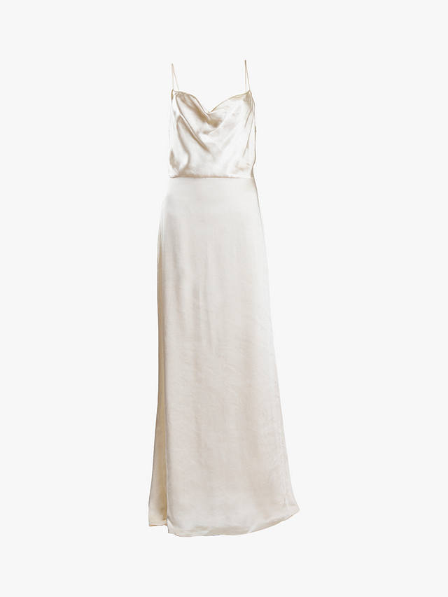 True Decadence The Vivian Cowl Neck Bias Cut Maxi Dress, White