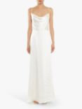 True Decadence The Vivian Cowl Neck Bias Cut Maxi Dress, White