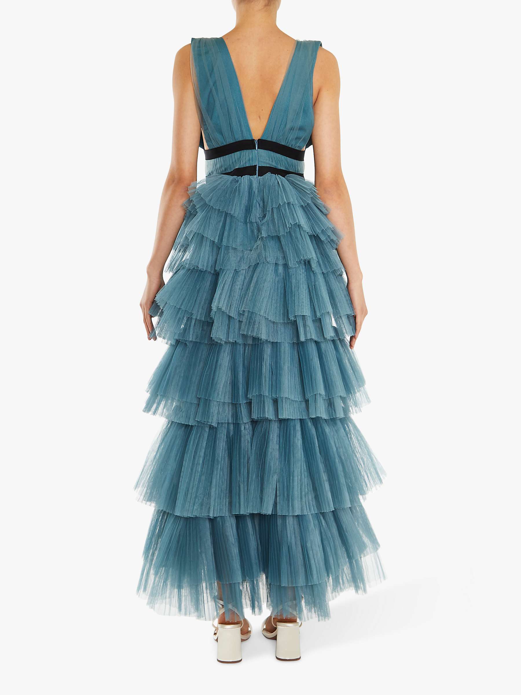 Buy True Decadence Eliza Plunge Neck Tiered Maxi Dress, Teal Online at johnlewis.com