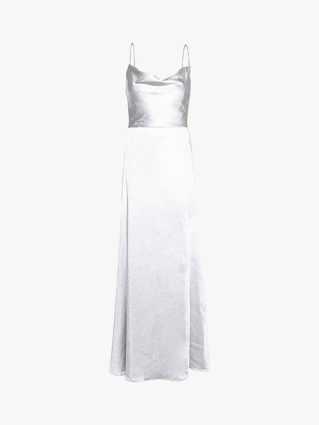 True Decadence The Vivian Cowl Neck Bias Cut Maxi Dress, Silver