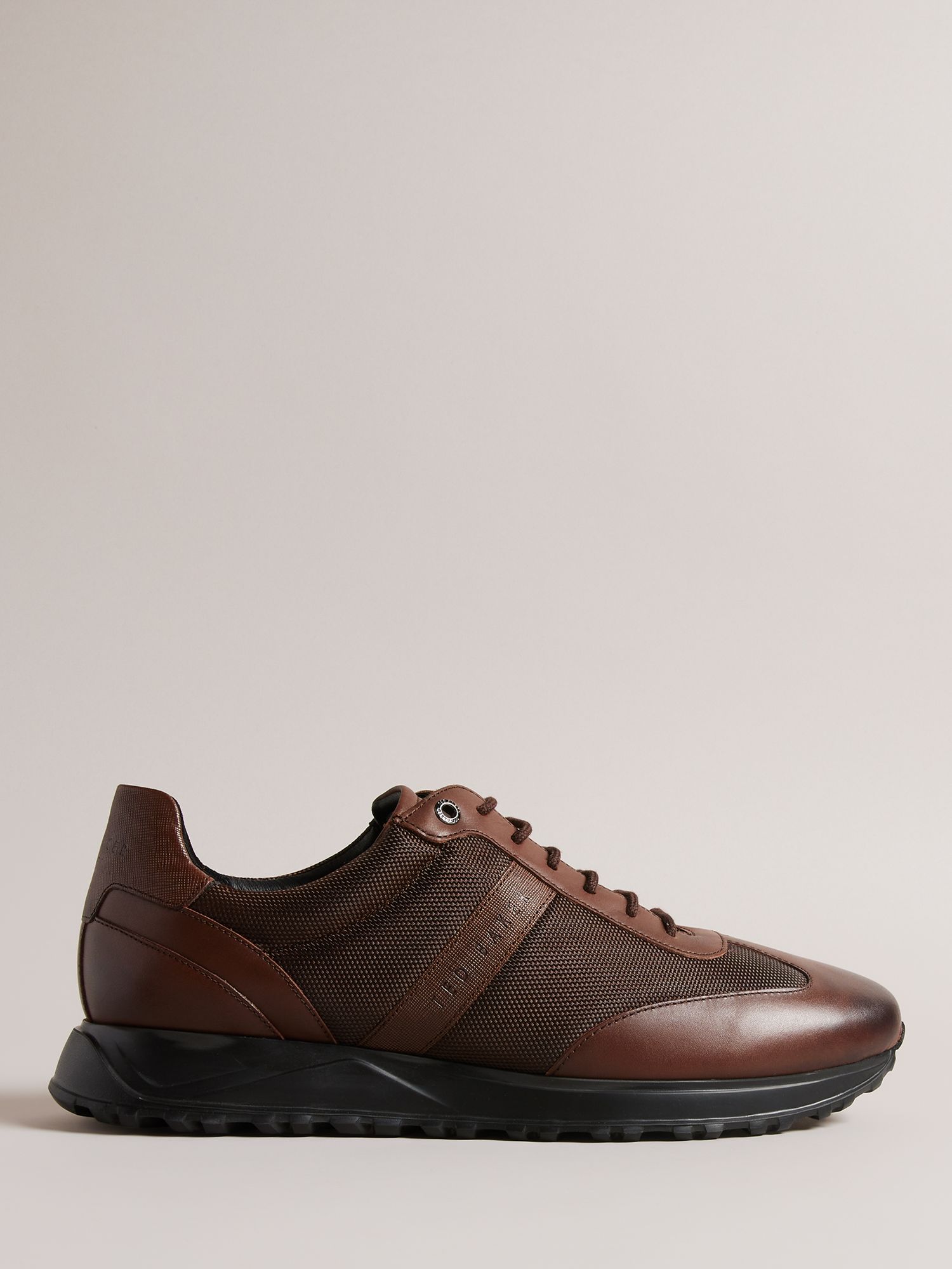 Ted Baker Marckus Leather Light Sole Trainers, Brown at John Lewis ...