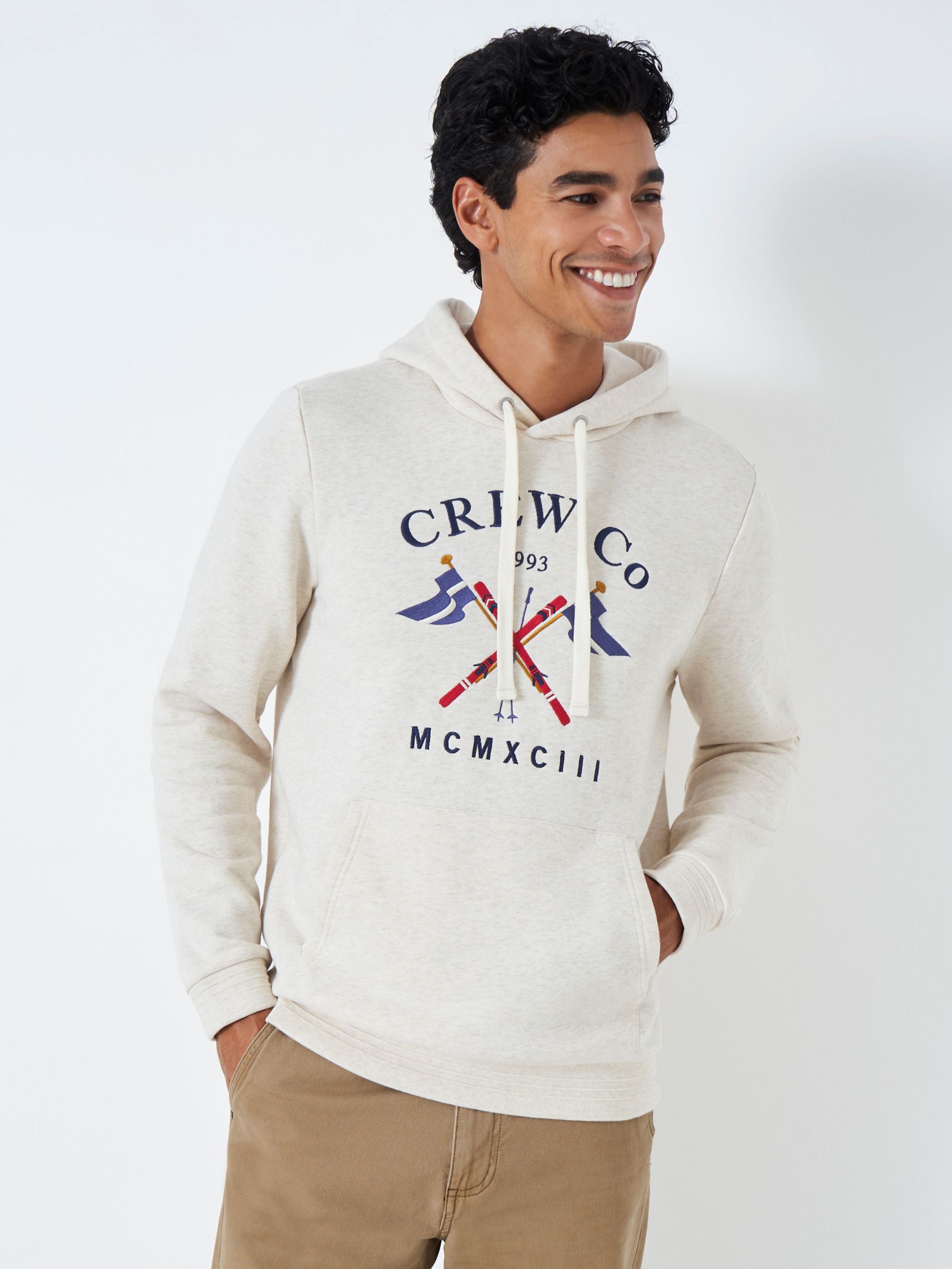 Crew Clothing Graphic Hoody, Oatmeal/Multi