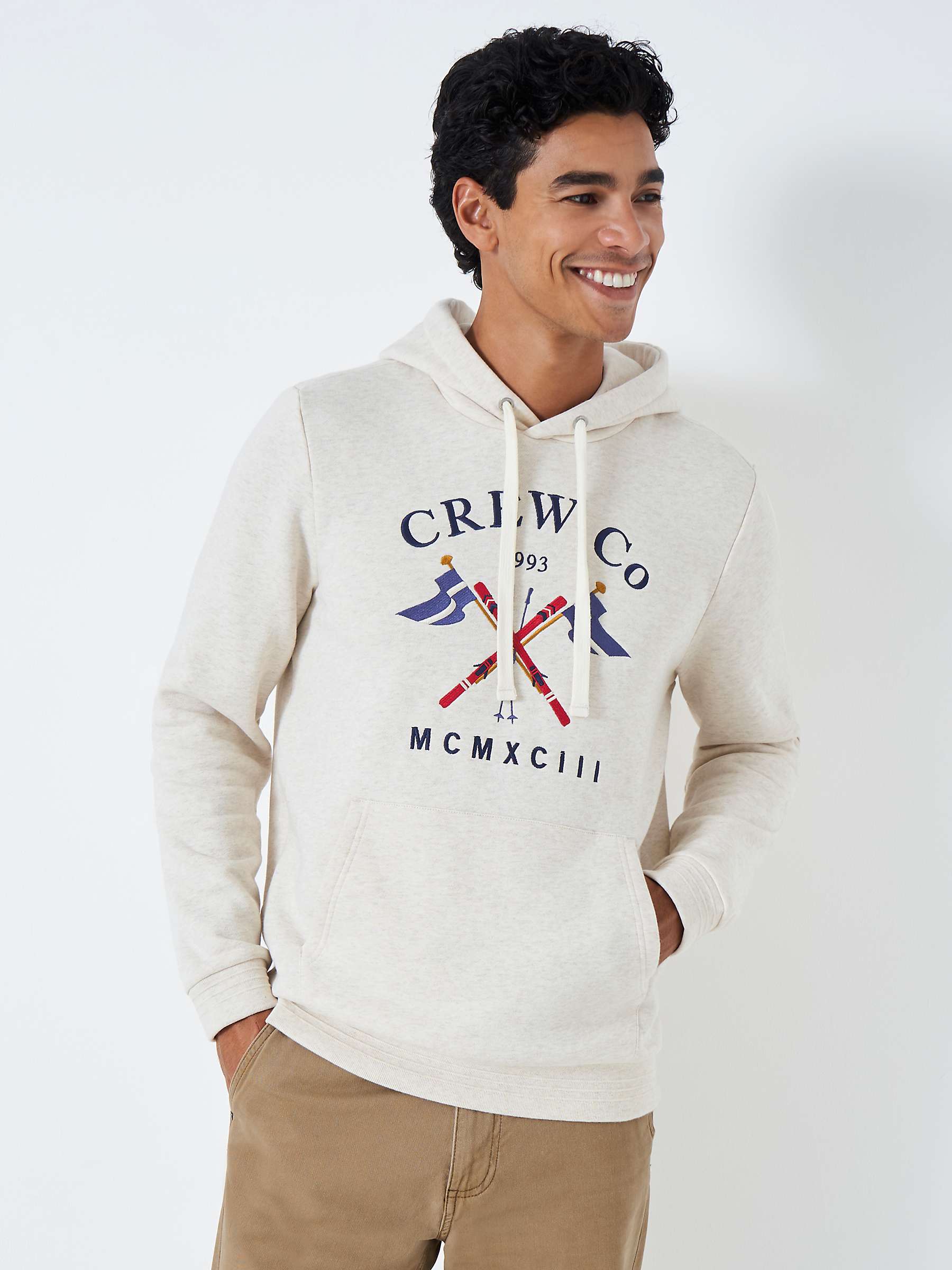 Buy Crew Clothing Graphic Hoody, Oatmeal/Multi Online at johnlewis.com