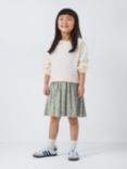 John Lewis Kids' Jumper & Floral Skirt Dress, Green/Neturals