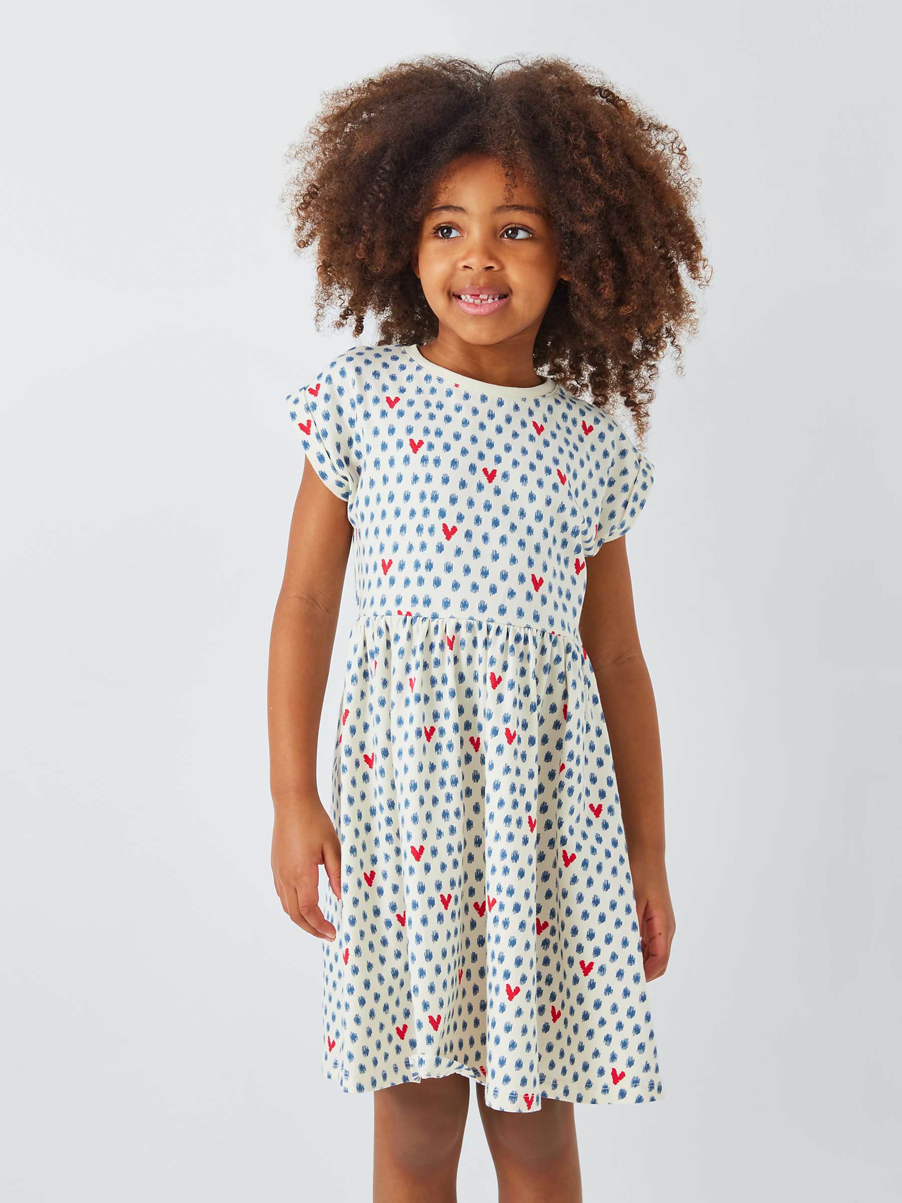 Buy John Lewis Kids' Spot Heart Print Smock Dress, Multi Online at johnlewis.com