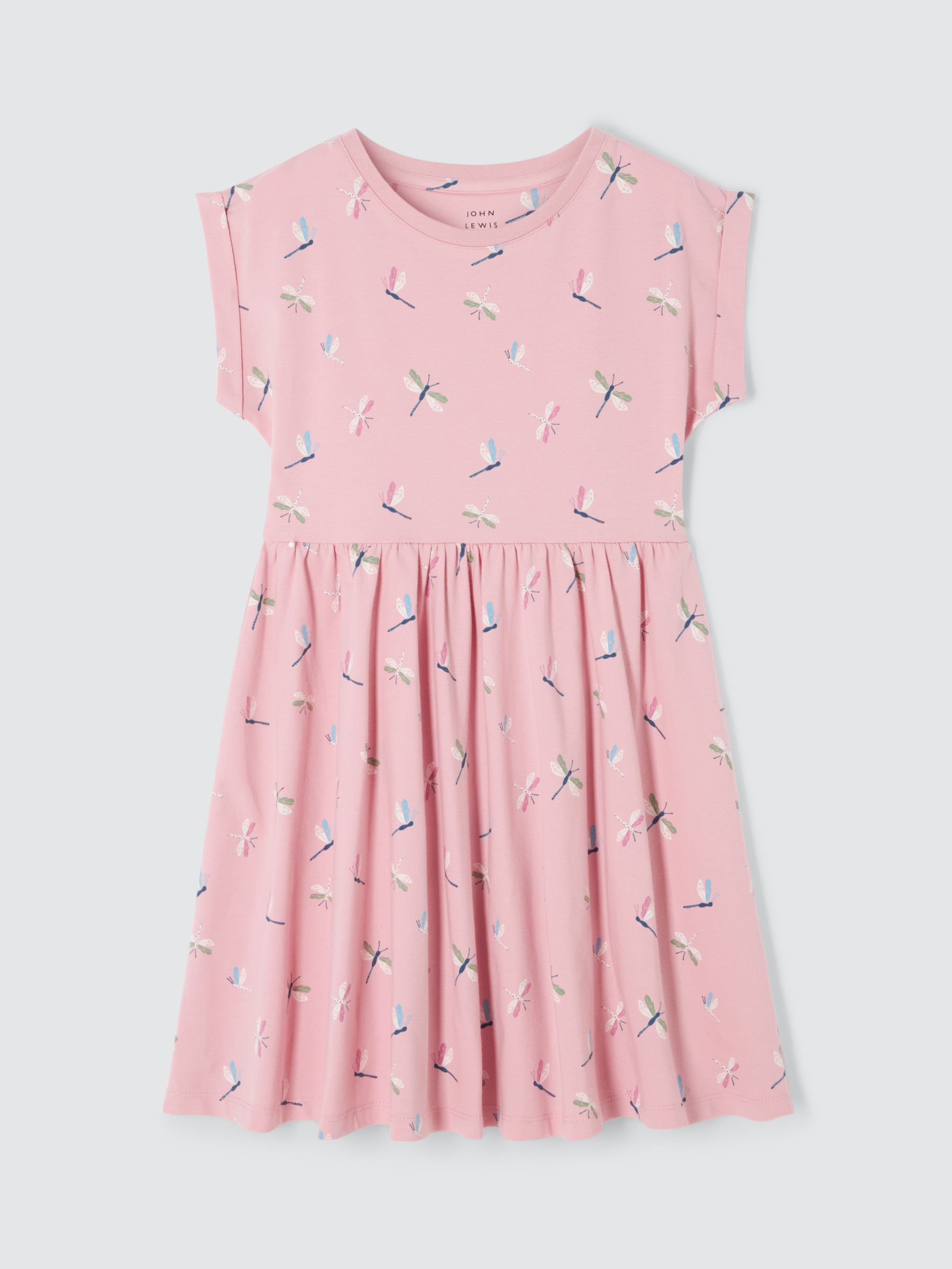 Buy John Lewis Kids' Dragonfly Print Pleated Dress, Pink Online at johnlewis.com