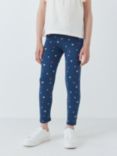 John Lewis Kids' Heart Print Leggings, Blue