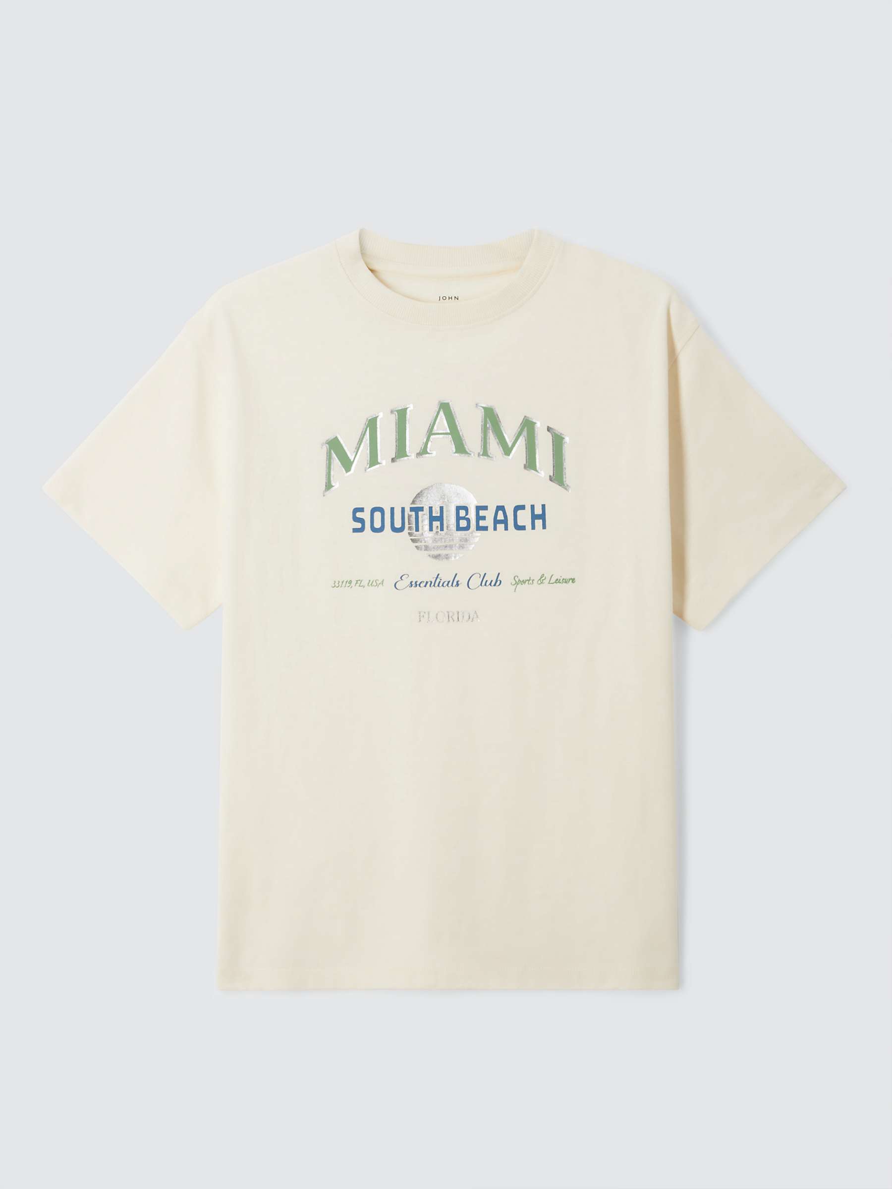 Buy John Lewis Kids' Miami Short Sleeve T-Shirt, Egret Online at johnlewis.com