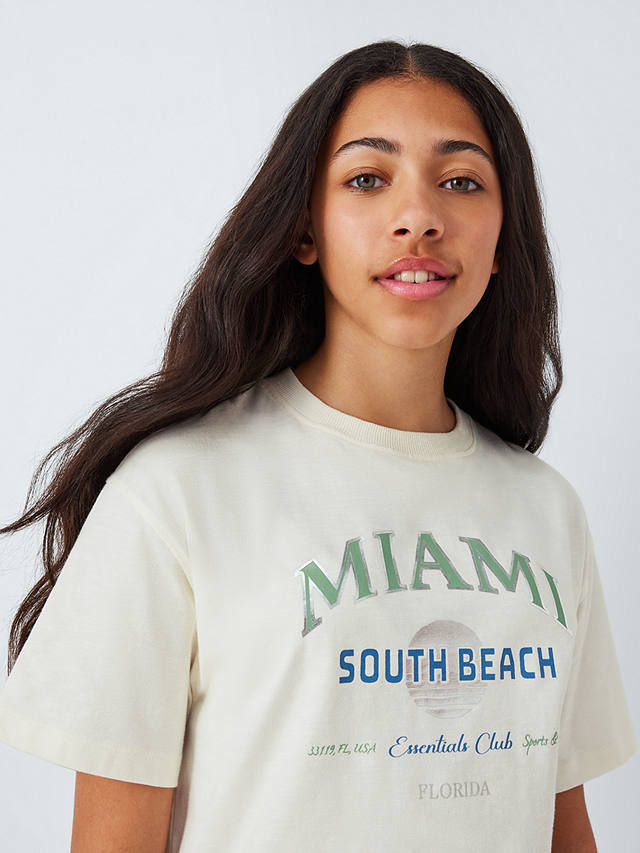 John Lewis Kids' Miami Short Sleeve T-Shirt, Egret
