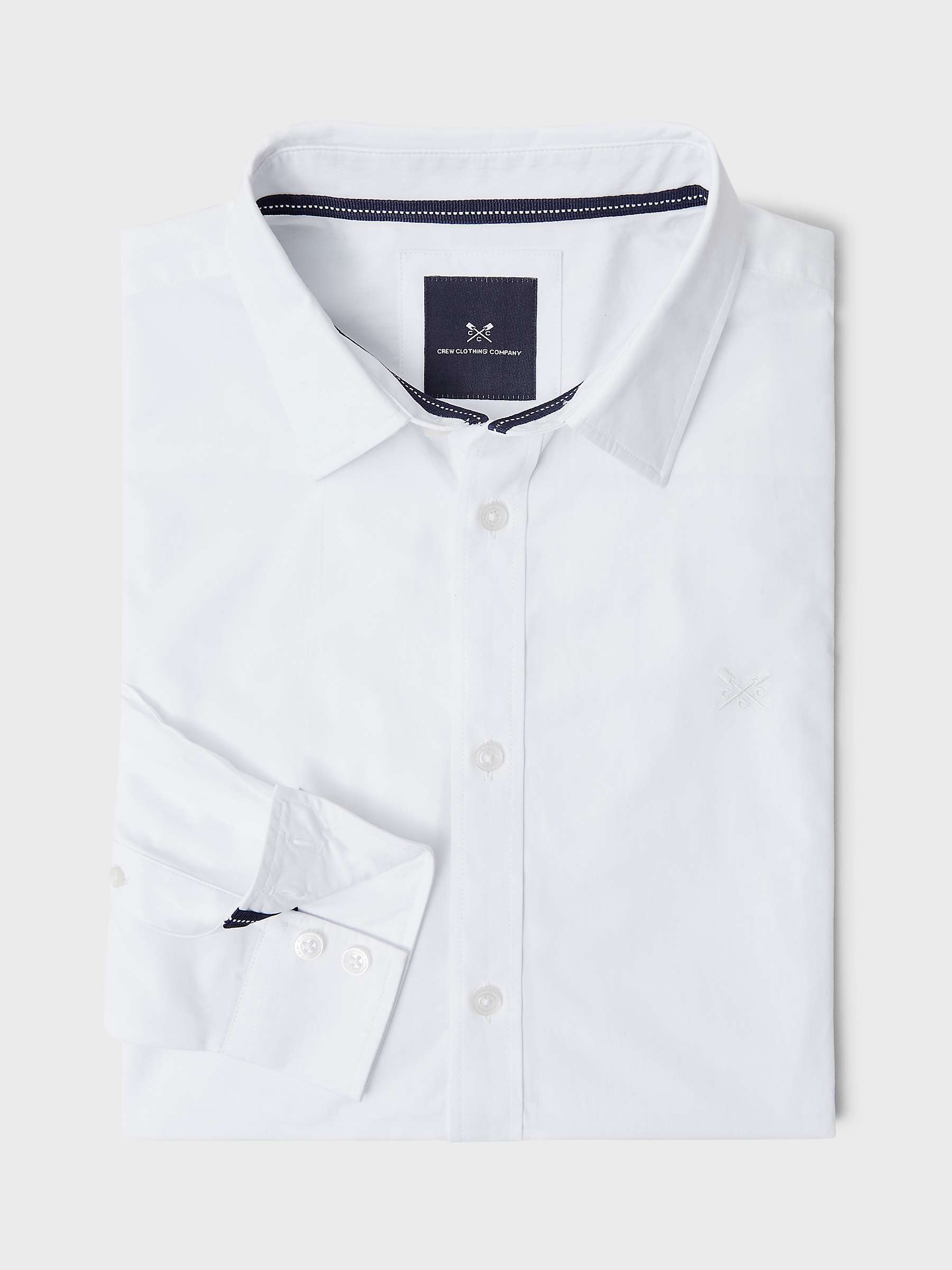 Crew Clothing Stretch Regular Fit Shirt, White at John Lewis & Partners