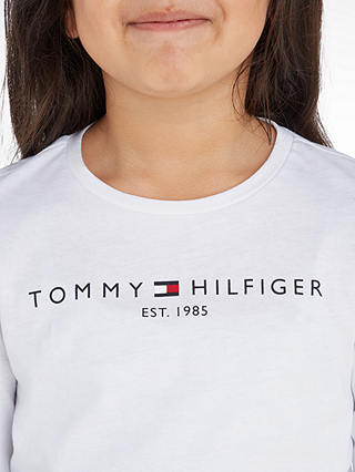 Tommy Hilfiger Logo Embroidered Long Sleeve T-Shirt, White