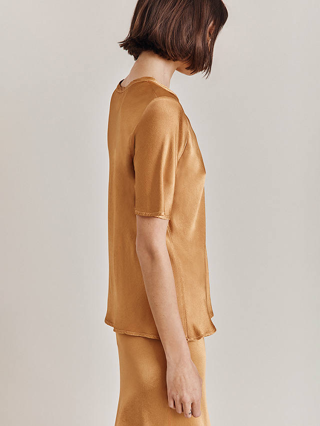 Ghost Ivy Satin Top, Tobacco Brown