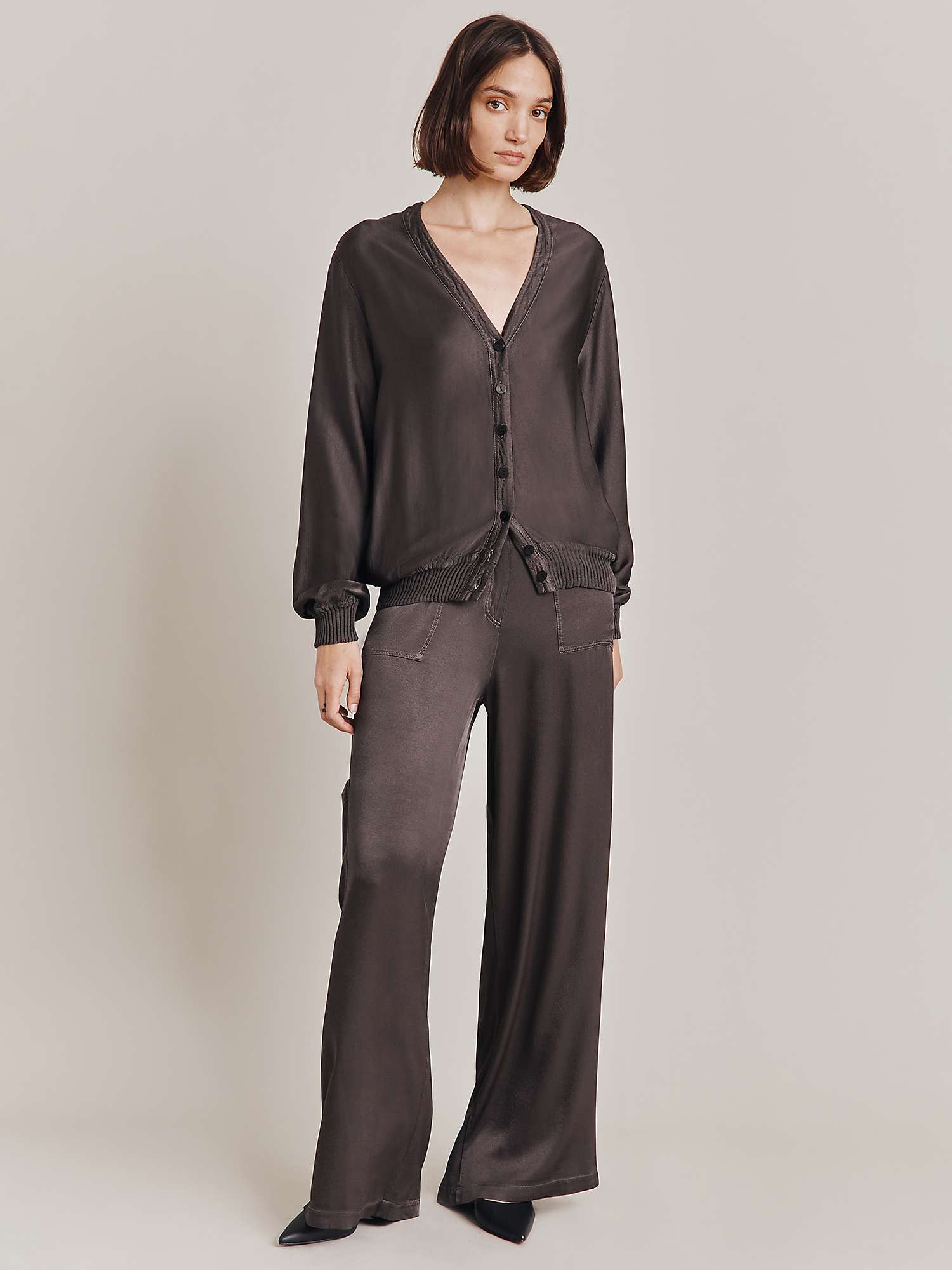 Buy Ghost Mia Bomber Style Satin Cardigan Online at johnlewis.com