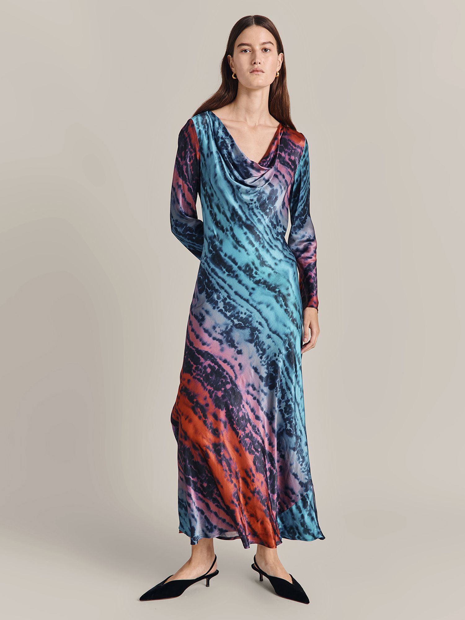 Ghost Milana Tie Dye Maxi Dress, Multi, XS