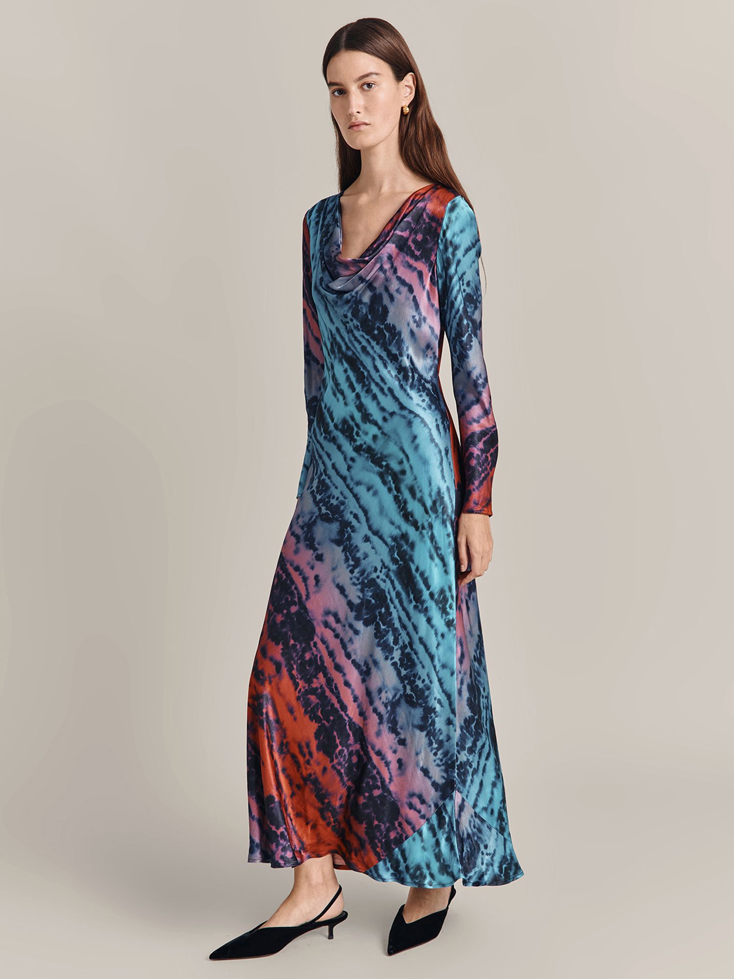 Ghost Milana Tie Dye Maxi Dress, Multi, XS