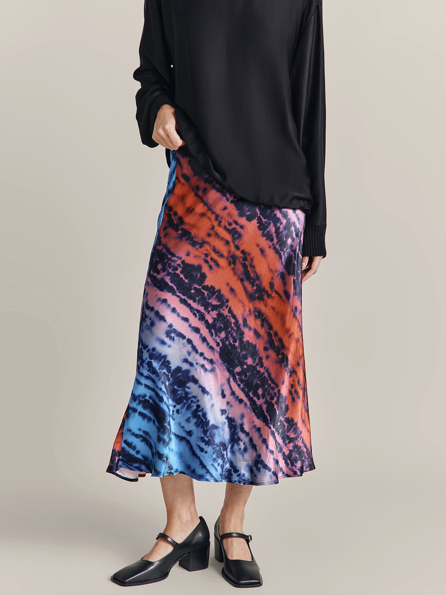 Buy Ghost Luna Skirt, Blue Tie Dye Print Online at johnlewis.com