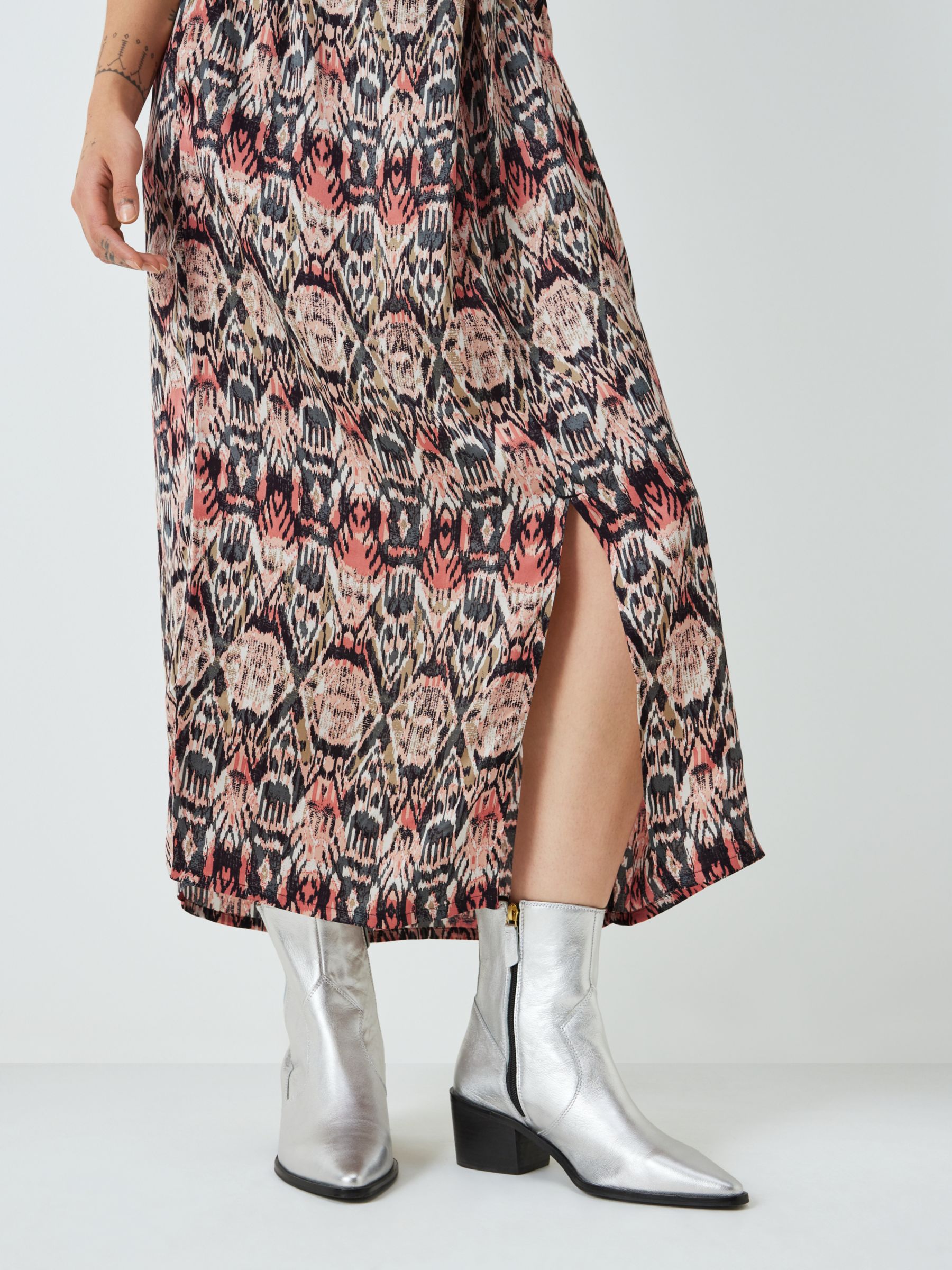 AND/OR Catlin Ikat Midi Skirt, Coral, 6