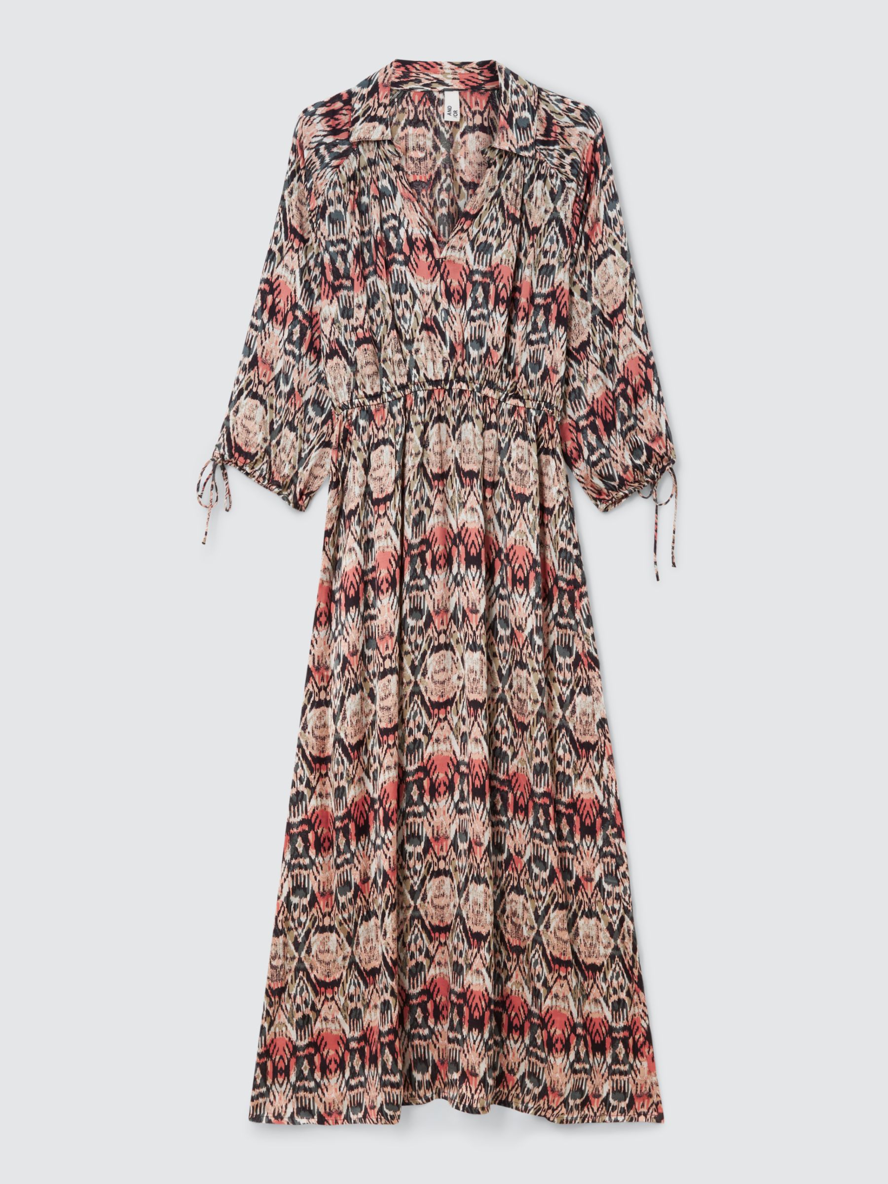 AND/OR Milla Ikat Midi Dress, Coral, 6