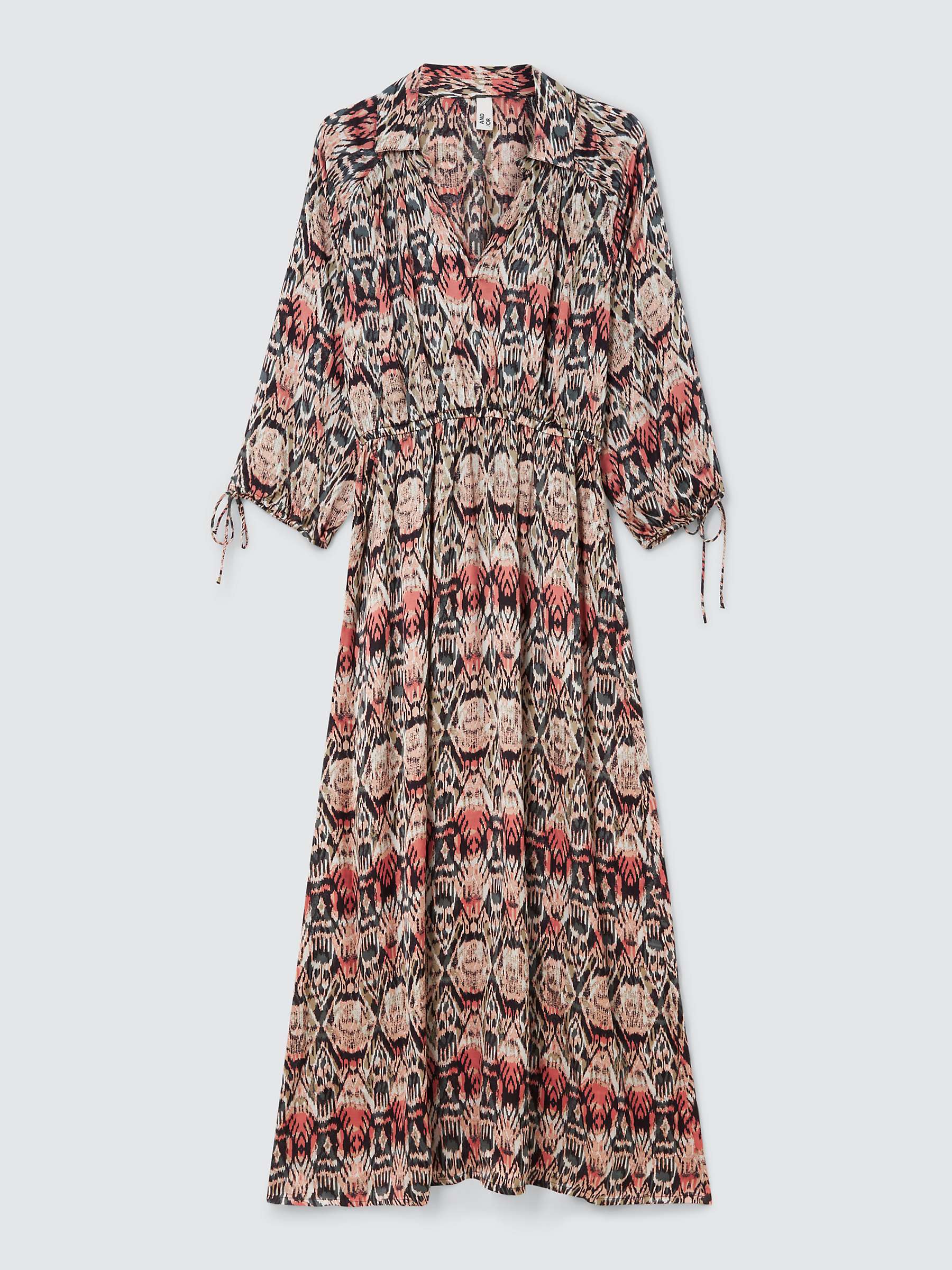 Buy AND/OR Milla Ikat Midi Dress, Coral Online at johnlewis.com