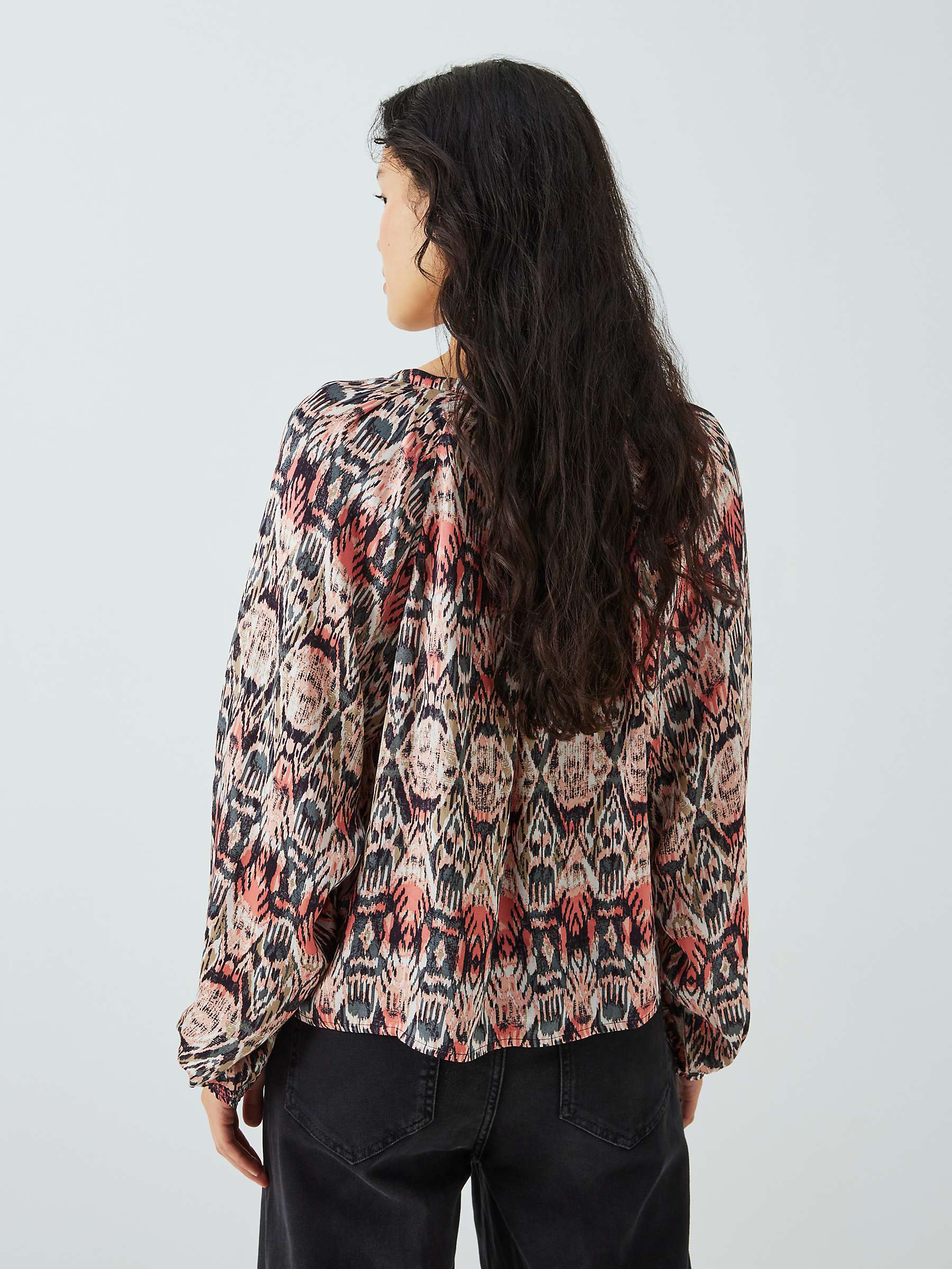 Buy AND/OR Lucinda Ikat Blouse, Coral Online at johnlewis.com