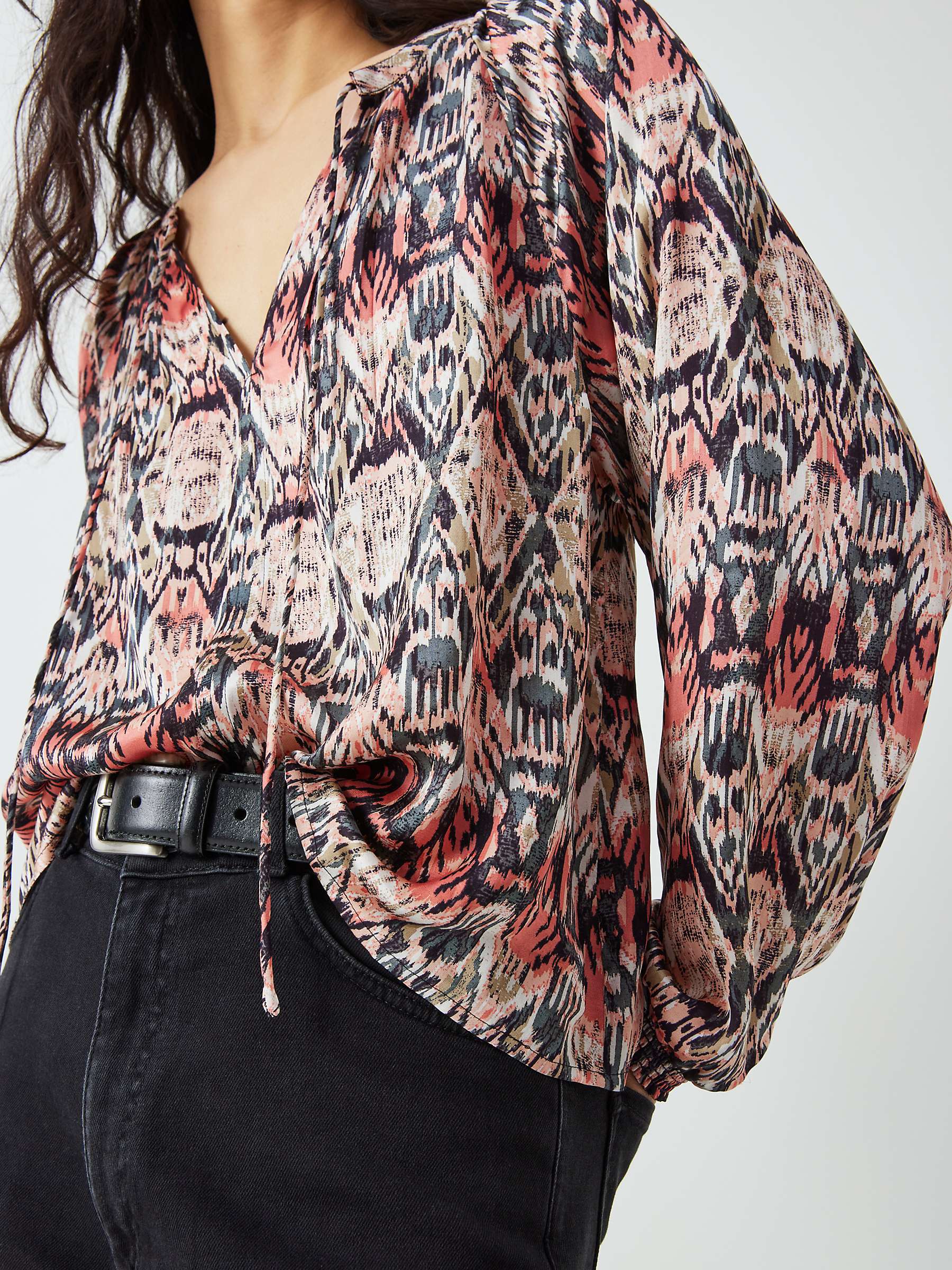 Buy AND/OR Lucinda Ikat Blouse, Coral Online at johnlewis.com