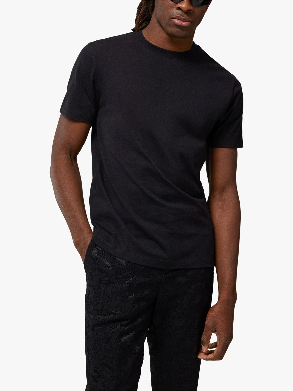 J.Lindeberg Sid Basic T-Shirt, Black at John Lewis & Partners