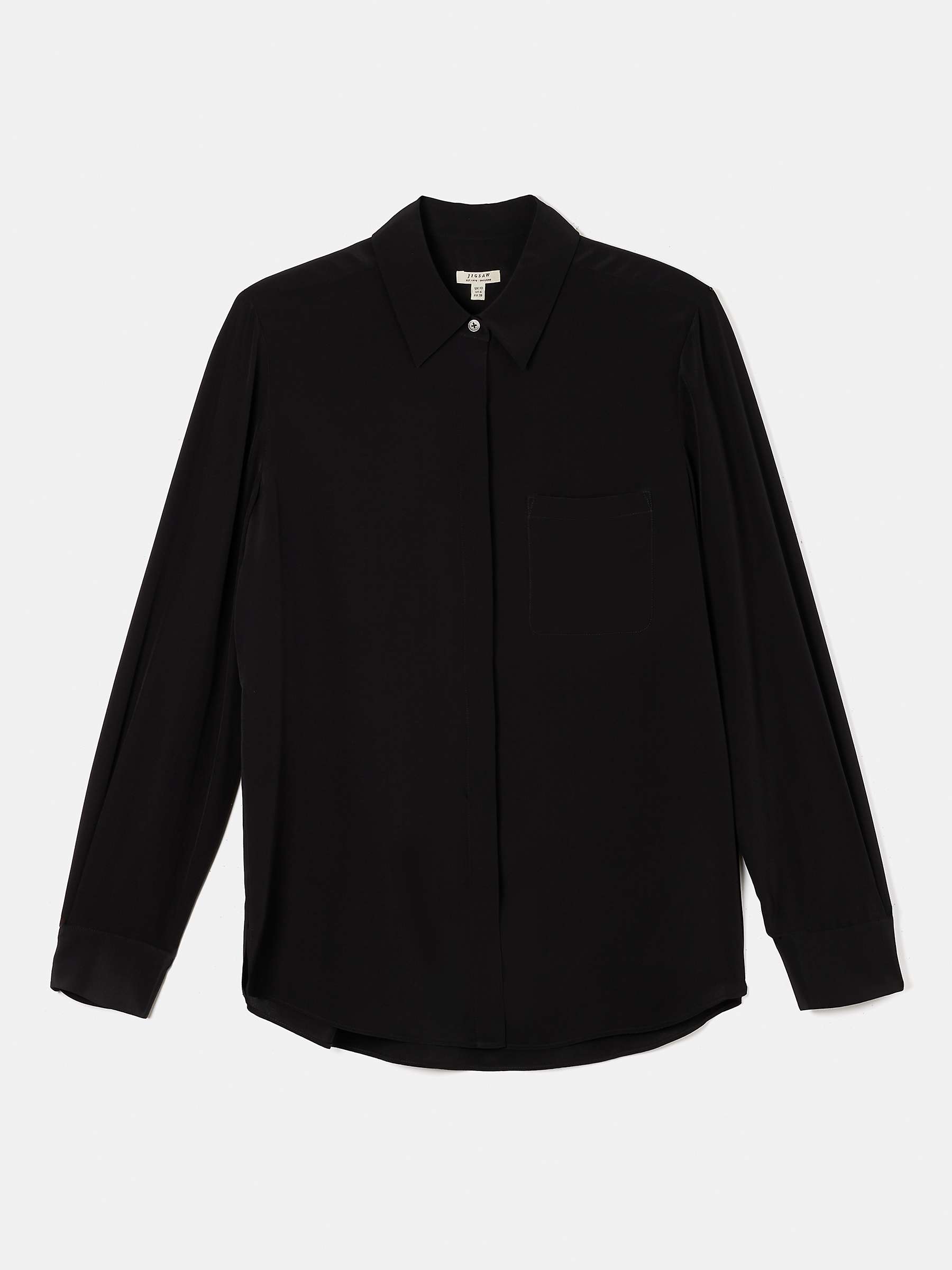 Jigsaw Silk Shirt, Black at John Lewis & Partners