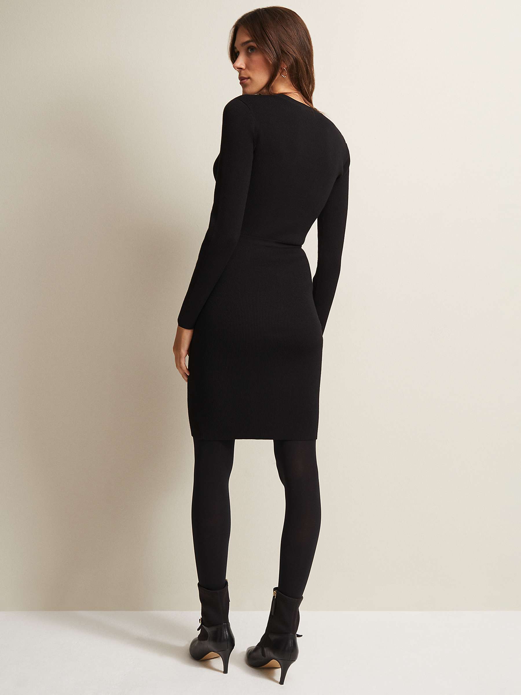 Buy Phase Eight Kinza Button Mini Dress, Black Online at johnlewis.com