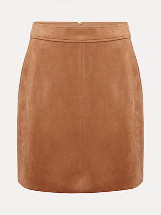 Phase Eight Darya Faux Suede Mini Skirt, Camel