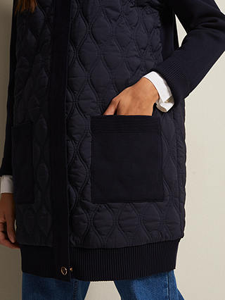 Phase Eight Zadie Quilted Knit Coatigan, Navy