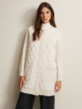 Phase Eight Zadie Quilted Knit Coatigan, Winter White