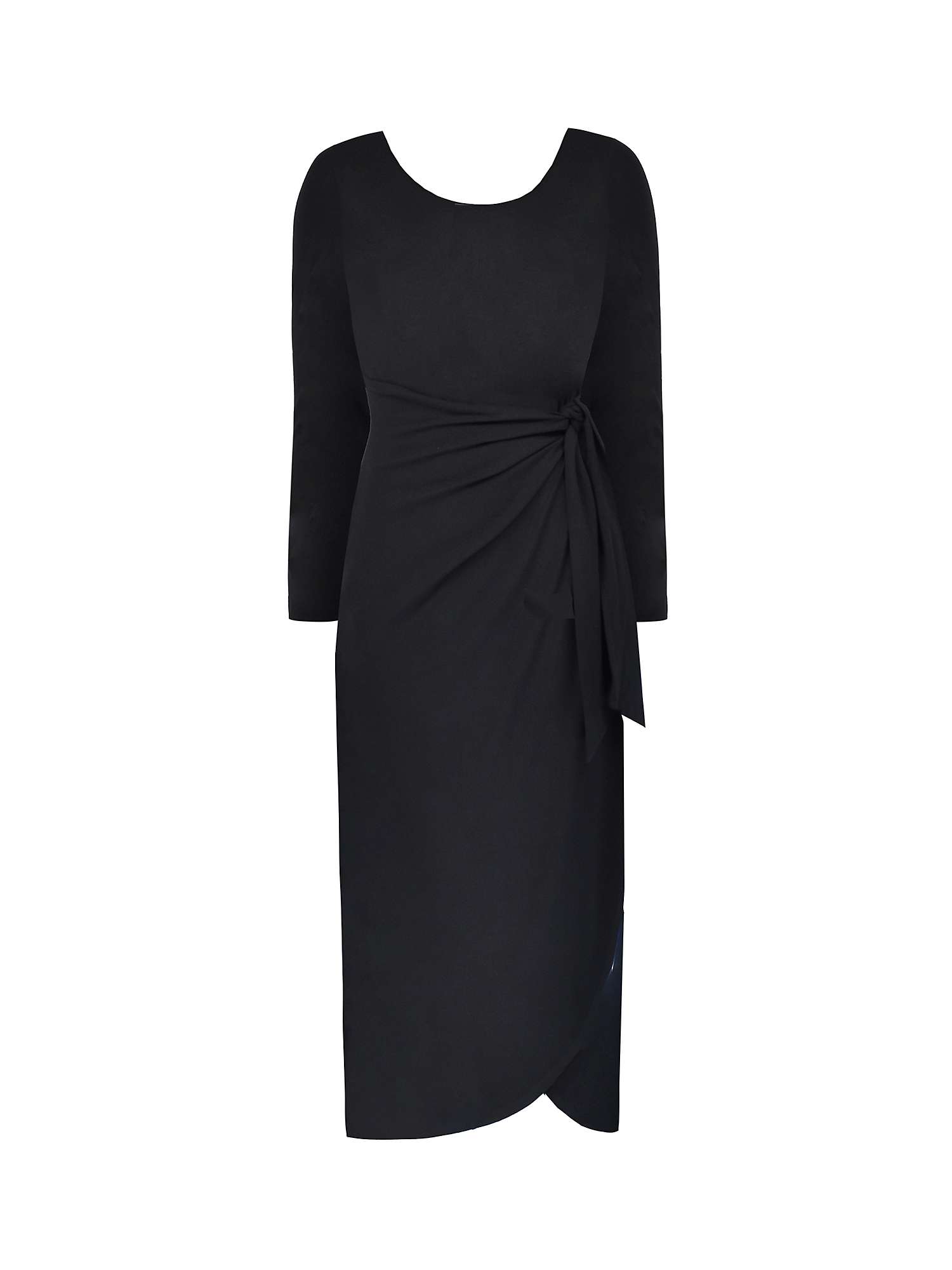 Ro&Zo Scoop Neck Wrap Jersey Dress, Black at John Lewis & Partners
