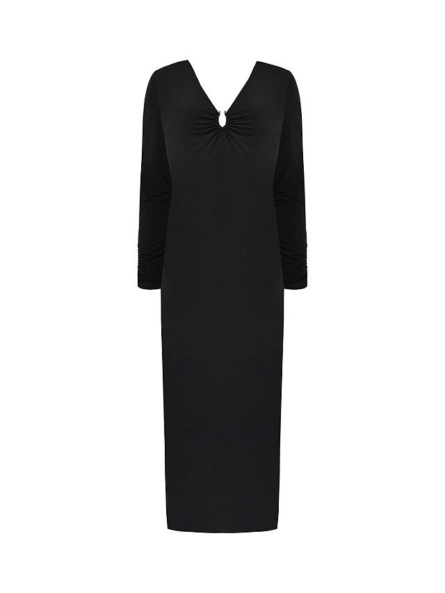 Ro&Zo Petite Trim Detail Jersey Dress, Black