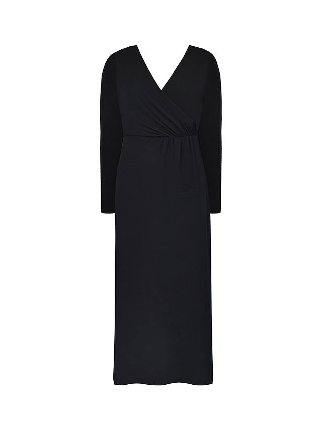 Ro&Zo Side Slit Midi Jersey Dress, Black